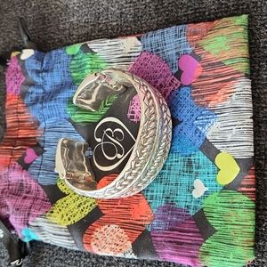 Brighton Retired Double-Hinged Wide Silver Rope Chain Cuff! Gorgeous! Rare!